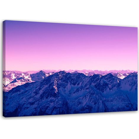 Tableau sur toile Montagnes Lilas Lever de soleil 60x40 (1/5)