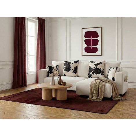 BOBOCHIC - Canapé d'angle convertible réversible coffre SIDONIE avec coussins à motif vache