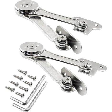 Charnières de support pour portes de meuble, 2 pièces, hauteur réglable, fixation pratique, adaptée à l'aménagement intérieur de cuisine et de rangement (1/4)