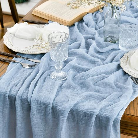 Chemin de table Artoid Mode 300 cm bleu glacier