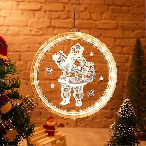 Décoration lumineuse de Noël à LED fonctionnant sur piles (24 cm, Père Noël) (1/4)