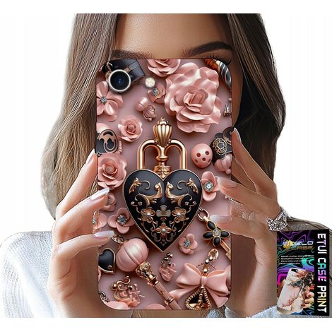 Hülle für iPhone 7 / 8 / SE2 – feminine Muster, Vorhängeschloss, Herz-Design + Glas (1/5)