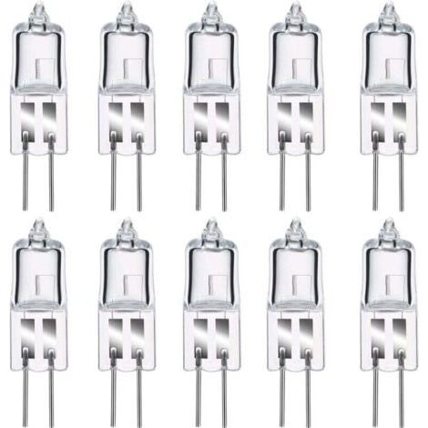 Ampoules Halogènes G4, Lampe de Base à Broche Halogène G4 12V 20W, 2800K Blanc Chaud Gradable G4 Lampe à Capsule Transparente Lot de 10 [Classe énergétique C] (1/5)