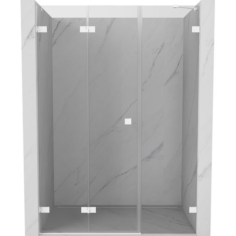 Mexen Lunar-F porte doccia pieghevoli sinistra 140 cm, trasparente, bianco - 836S-140-050-20-00-L (1/5)