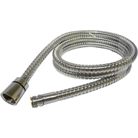 Flexible de douche en acier inoxydable de 180 cm pour baignoire - Filetage fin mâle vers raccord standard pour pommeau de douche