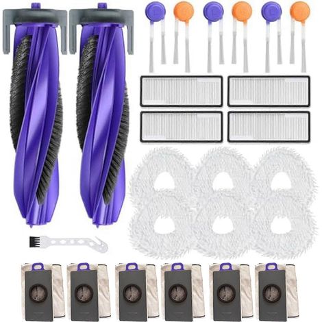 Pièces détachées pour aspirateur robot Narwal Freo Z10 Ultra/Narwal Freo Z10 : 2 brosses rotatives, 4 filtres HEPA, 6 serpillères, 6 sacs et 6 brosses latérales. (1/5)