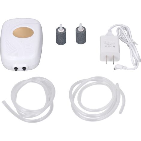 Pompe à air pour aquarium double sortie 1W puissante et durable, oxygénation efficace pour réservoir à poissons 110‑240V (1/5)