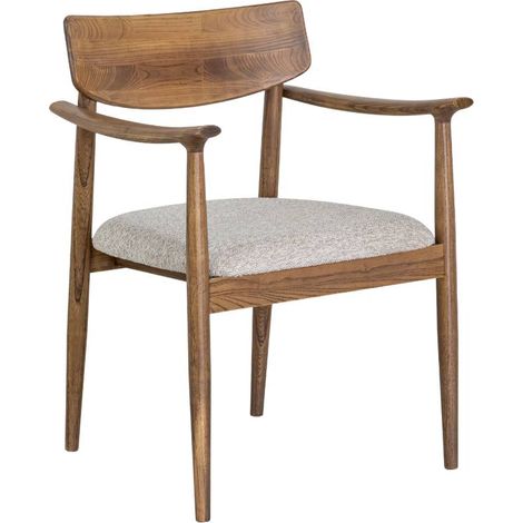 Chaise en bois d'orme et tissu Calyra (1/5)