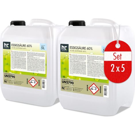 2x 5 L Höfer Chemie® Essigsäure 60% in Kanistern