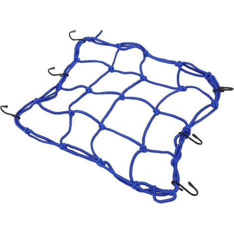 Filet élastique robuste avec crochets pour moto, vélo, VTT et trottinette électrique - Bleu