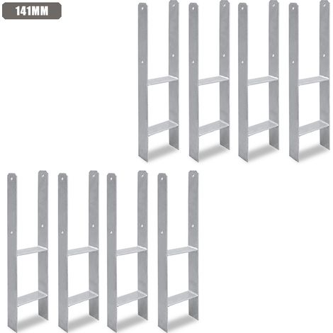 Jiubiaz Pfostenanker für den Außenbereich – extra robust, witterungsbeständig und ideal für Holzpfosten im Garten - 141mm 8x (1/5)