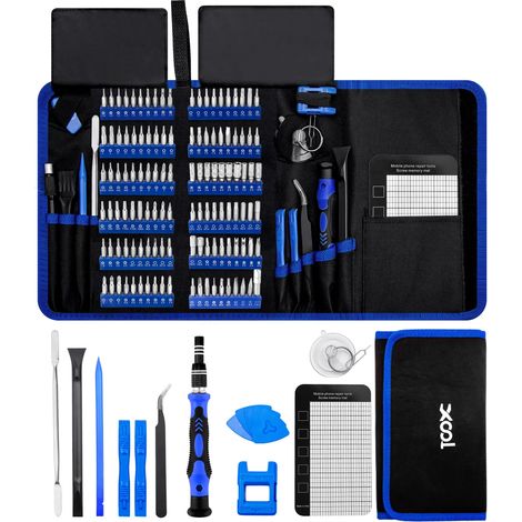 Kit Tournevis de Précision 140 en 1, Tournevis Magnétiques pour Réparation Électronique, Smartphones, Ordinateur, Tablette, PC Portable et Autres Outils de Réparation (1/5)