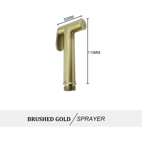 (Pulvérisateur en or brossé) Ensemble de douchette de bidet portable en laiton, fixation murale, robinet de bidet en or rose, pommeau de douche de salle de bain autonettoyant (1/4)