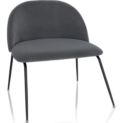 Fauteuil de lounge VELVO Velours gris hjh OFFICE (1/5)