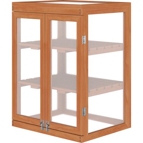 3-tier Wood Greenhouse Garden Polycarbonate Cold Frame Balcony Grow House w/ Storage Shelf Plants, Flowers, Orange (1/5)