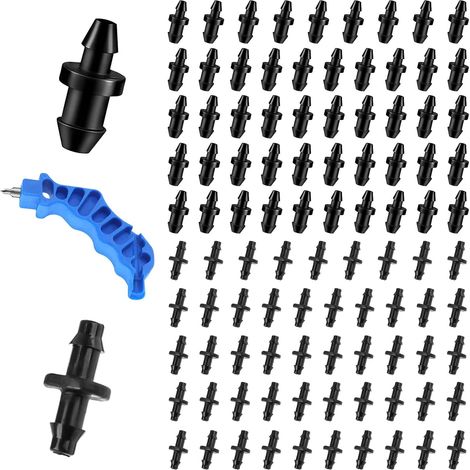 100 Pièces Bouchons de Trou d'Irrigation Goutte à Goutte, 1/4 Pouce Bouchon d'Irrigation Goutte à Goutte Fermetures d'Extrémité de Tube d'Irrigation pour Pelouse de Jardin à la Maison (1/5)