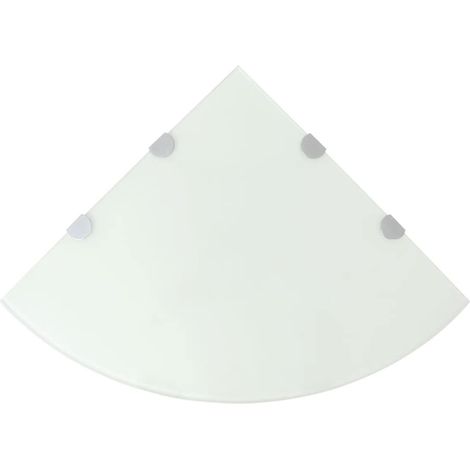 vidaXL Étagère de coin avec supports chromés Verre Blanc 45 x 45 cm (1/5)
