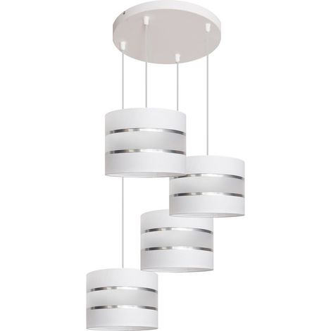 Helam HELEN Suspension Cluster Plafonnier Blanc, Argent 35cm (1/2)