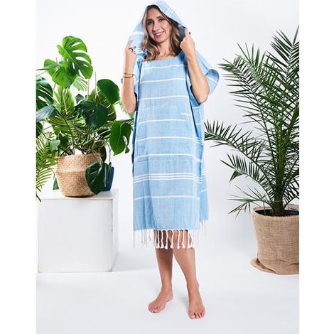 Poncho de hammam para mujer 100% algodón natural Yeye (1/5)