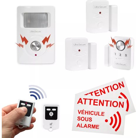 Kit alarme camion CONFORT 1 - Détecteur mouvement + ouverture/vibration + 2 ouvertures + 2 télécommandes (gamme BT)
