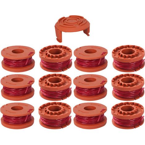 12-teilige Trimmerfäden, kompatibel mit WORX-Trimmer, Ø 1,65 mm und 3 m Trimmerfadenspule (12 Trimmerfäden, 1 Abdeckung) (1/4)