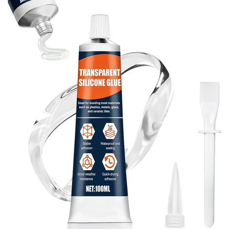 Colle Silicone, 100ML Joint Silicone Transparent, Bonne Étanchéité, Étanche (1/5)