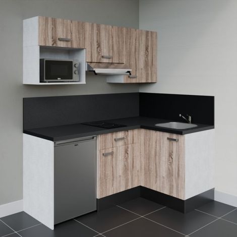 Kitchenette d'angle KA03L-PT électroménager inclus (1/4)