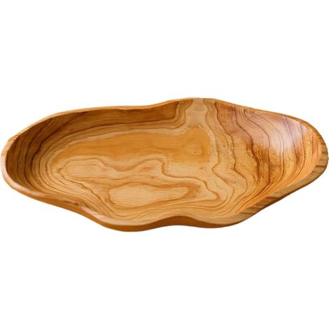 Bol en Bois Plateau à Fruits Naturel Bol de Service Décoratif à Salade 39,9x17,8x5,8 cm Pour les Aliments, les Bonbons, les Desserts, les Casse-croûtes, la (1/5)