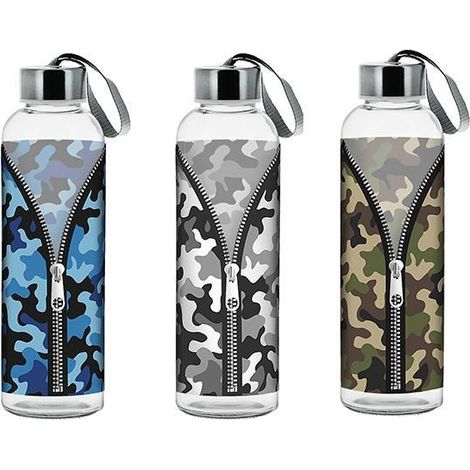 Bottiglia Borraccia in Vetro con laccetto walking 500 cc camouflage (1/2)