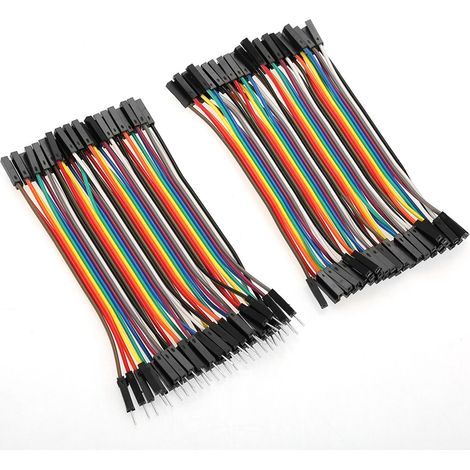 3-teiliges Set bunter Jumperkabel (10 cm), 40-polig Stecker auf Buchse / 40-polig Stecker auf Stecker / 40-polig Buchse auf Buchse für Steckplatinen (1/5)