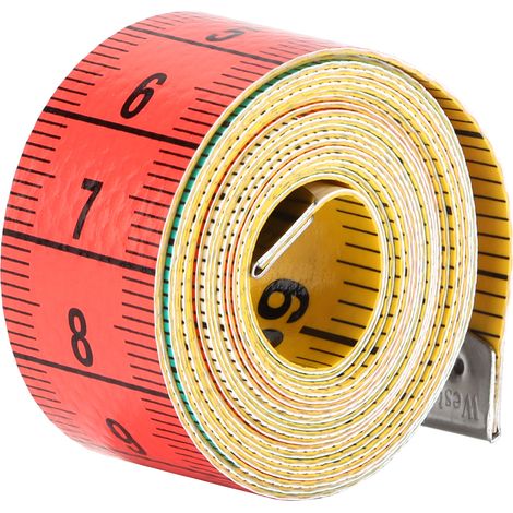 Mètre ruban souple en plastique, règle à boucle dissimulée colorée pour tissu, couture, tailleur, tricot (1/4)