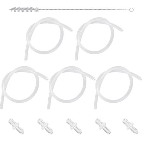 5pcs Tuyau à Lait en Silicone, avec 5 Connecteurs et 1 Brosse Compatible avec Jura GIGA 6 10 W10 X5 S8 E8 Z10 Z8 Z7 Z5 Z6 Z8 Z9 J6 J8 J9 S80 WE8 C9 (1/5)