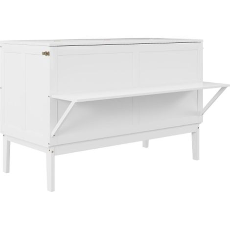 Lit escamotable vertical 140x200 cm blanc avec sommier à lattes intégré pour chambre moderne (1/3)