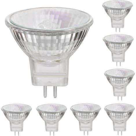MR11 12V 35W GU4 Halogen Bulbs, Warm White 2800K, Dimmable, Pack of 8