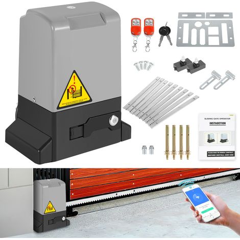 Wolketon Apriporta scorrevole 370W fino a 800 kg, Motore elettrico per cancelli con 2 tasti, telecomando e funzione Bluetooth APP, Gate Operator