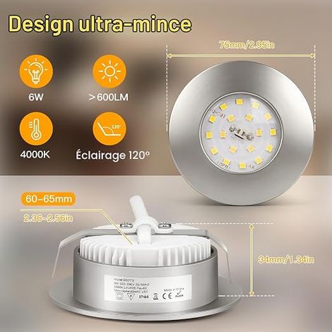 Spot Encastrable LED Blanc Neutre 4000K (1/4)