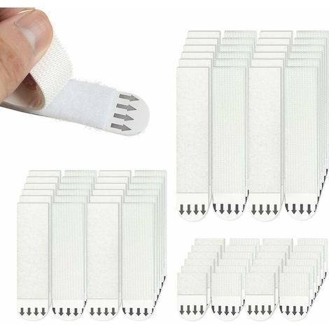 Crochet, 36 Pcs Languettes Accroches Tableaux, S/M/L Accroche Tableau sans Percer, Bandes Adhésives de Suspension pour Accrocher des Cadres et des Décos de Noël Sans Endommager (Blanc) (1/5)