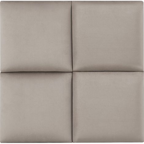 Set de 4 coussins muraux en velours 30 x 30 cm gris clair (1/5)