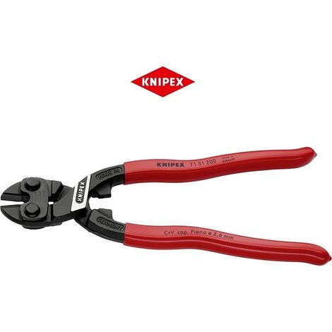 KNIPEX 71 31 200 CoBolt® Tronchese a doppia leva rivestiti in resina sintetica atramentata nera 200 mm