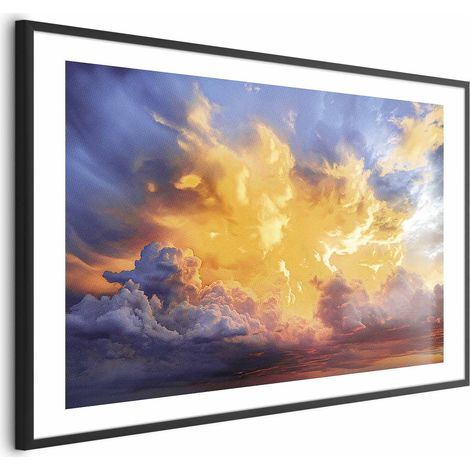 Poster - Splendido tramonto - nuvole dalle calde sfumature (1/4)