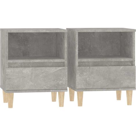 vidaXL Mesitas de noche 2 unidades gris hormigón 40x35x50 cm (1/2)