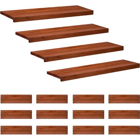 Marches d'escalier 16 pièces 100 x 30 x 2 cm Marron vidaXL