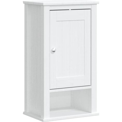 Armoire murale de salle de bain BERG blanc bois de pin massif (1/5)