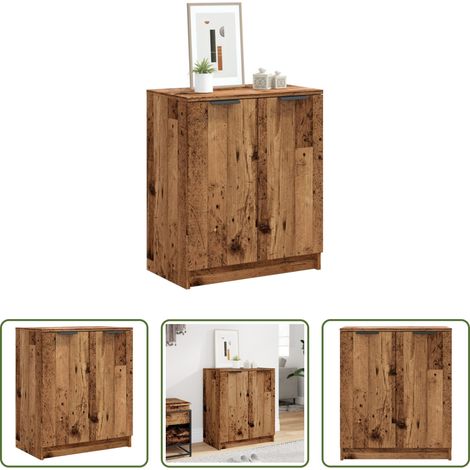 Rangement chaussures - Armoire à chaussures vieux bois 59x35x70 cm bois d'ingénierie (1/5)