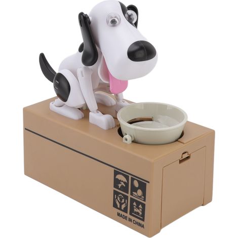 Tirelire chien, petite, portable, innovante et mignonne, en forme de chiot à pois, idéale pour les petits enfants qui souhaitent économiser leur argent. (1/5)