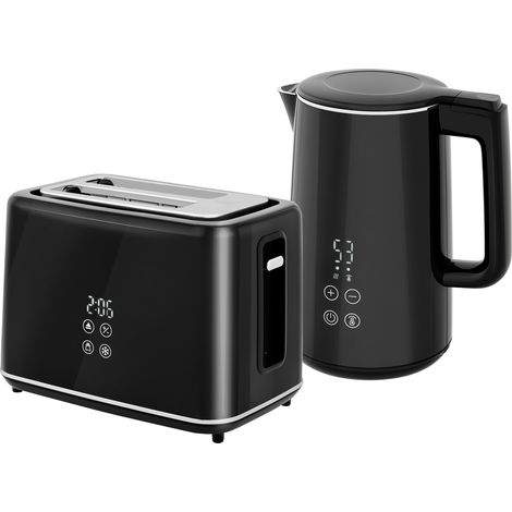 GagaSet cuisine bouilloire et grille-pain 7 niveaux de brunissage acier inoxydable noir (1/5)