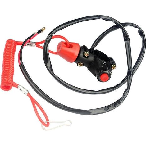 Lanière de sécurité pour moto et quad, interrupteur d'arrêt d'urgence du moteur, bouton-poussoir, pièces universelles (1/5)