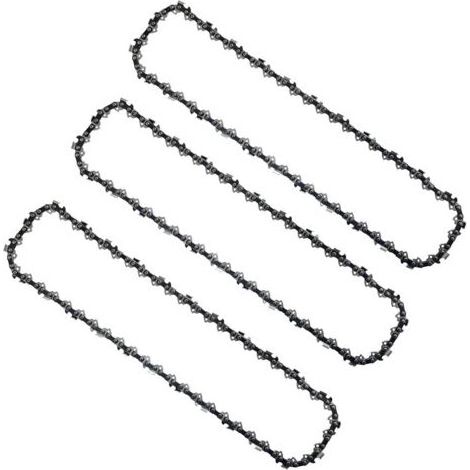 Lot de 3 chaînes pour perche d'élagage de 25 cm (10 po), 40 maillons d'entraînement, faible rebond, compatibles avec Black & Decker, Ryobi et bien d'autres