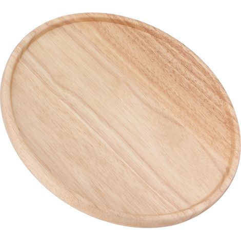 Assiette à pizza en bois non peint, plateau de service résistant à la chaleur, vaisselle pour maison et restaurant (1/5)