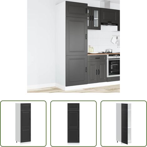 vidaXL Bois d'ingénierie - Armoire de cuisine Kalmar noir bois d'ingénierie (1/5)